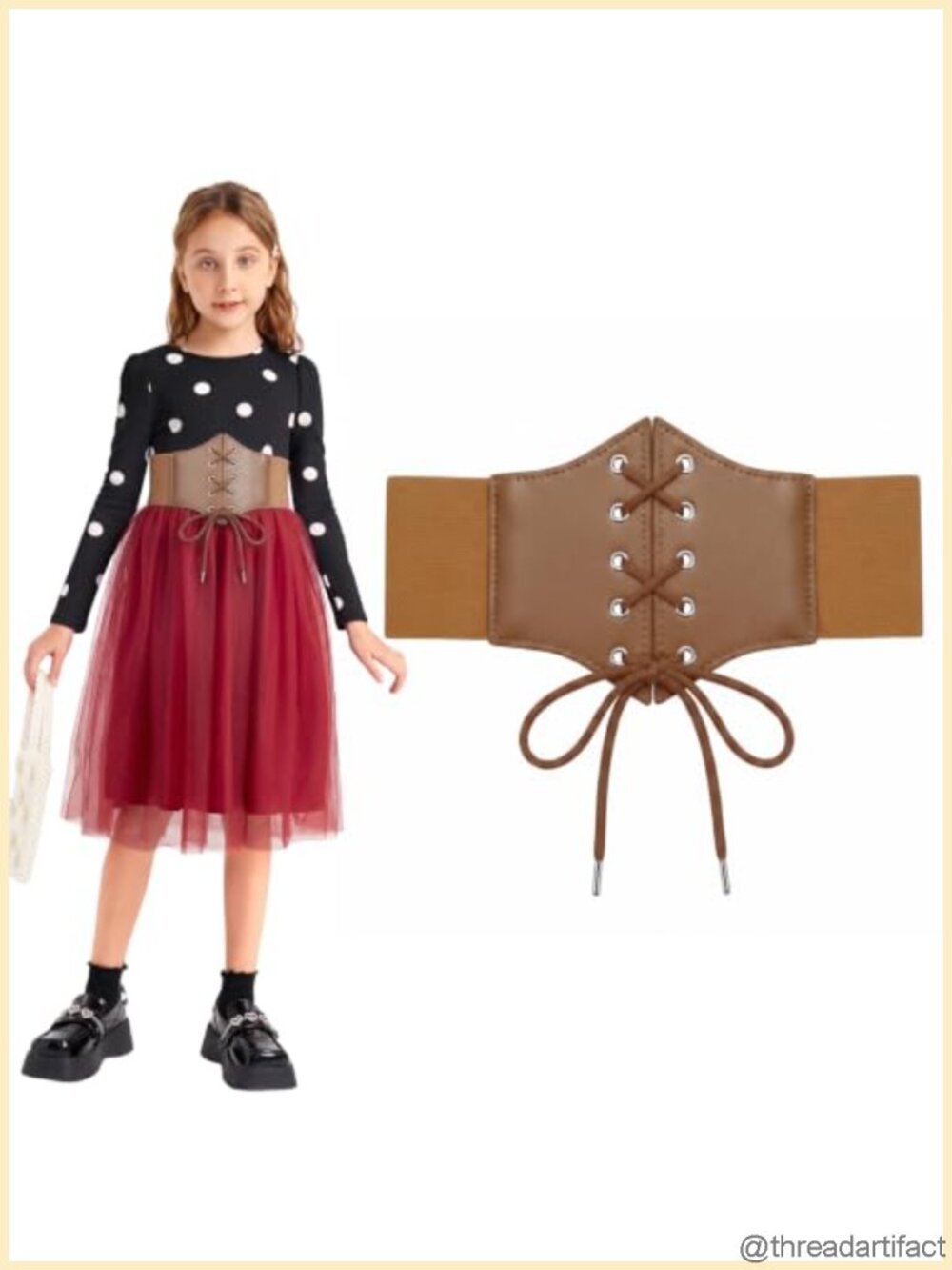 Faux Leather Elastic Corset Waist Belt Lace-Up Wide Dress Belt